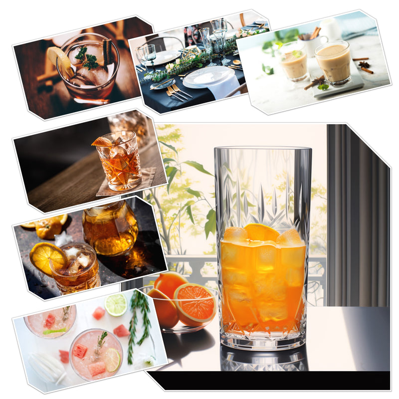 Ästhetische Trinkgläser Wasserglas Kristallglas Saftglas longdrinkgläser 280ml coktailgläser gläser set 6 teilig MOD-3