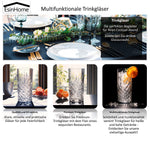 Ästhetische Trinkgläser Wasserglas Kristallglas Saftglas longdrinkgläser 280ml coktailgläser gläser set 6 teilig MOD-3