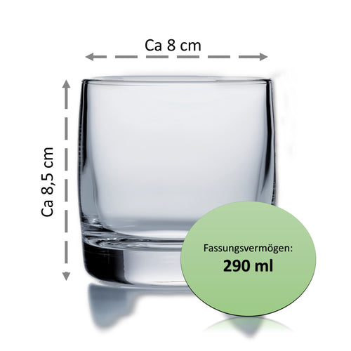 6 Teilig Glasset Trinkglas Wasserglas 290ml desert gläser cocktailglas trinkgläser set MOD-5