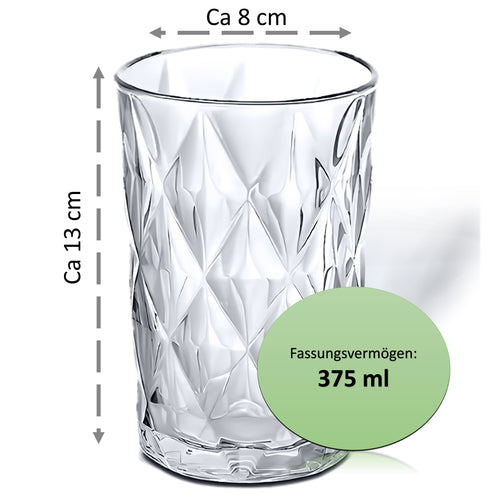 6 Teiliges gläser set Trinkgläser Wassergläser ästhetische gläser cocktailgläser set 375ml iced coffee glas MOD-8